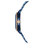 Octea moon watch Swiss Made, Metal bracelet, Blue, Blue finish